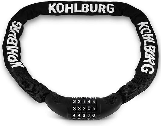 Extra Long Bicycle Combination Lock - 3.8 ft Chain & 0.24” Strong Number Combination Bike Lock - Secure Chain Lock Almost 4 ft - Security 5-Digit Bike Lock Combo for Bicycle & e-Bike