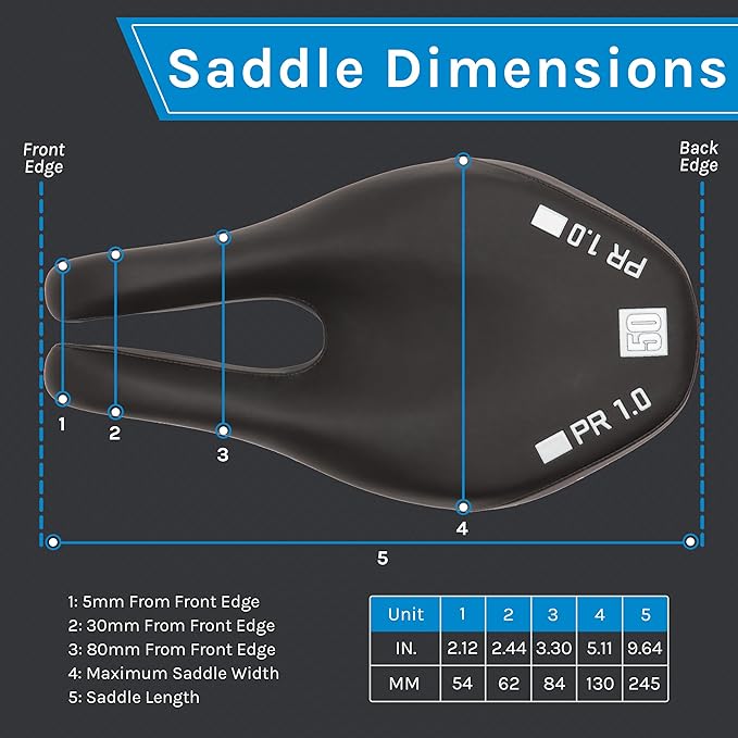 ISM PR Series Noseless Bicycle Seat - Anatomic Relief Bicycle Saddle for Hybrid, Time Trial, Road, and Mountain Bikes - No Nose Bike Saddle for Reduced Numbness and Discomfort