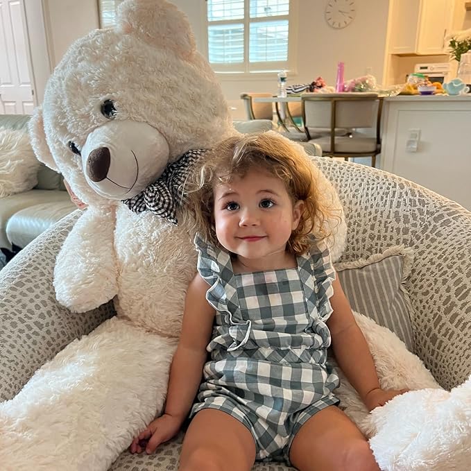 MorisMos Bow Tie Giant Teddy Bear, 55inch Large Big Teddy Bear Plush, Lifesize Stuffed Animals for Girlfriend, Boyfriend, White