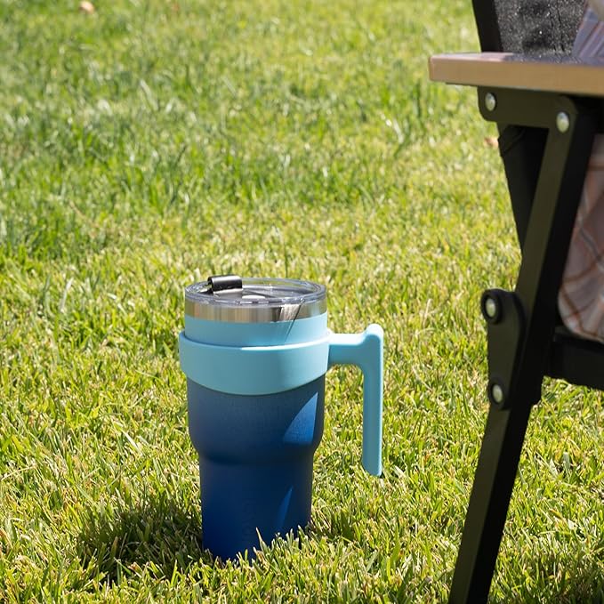 BJPKPK 30 oz Stainless Steel Insulated Tumbler Cups With Handle And Straw And Lid,Sky