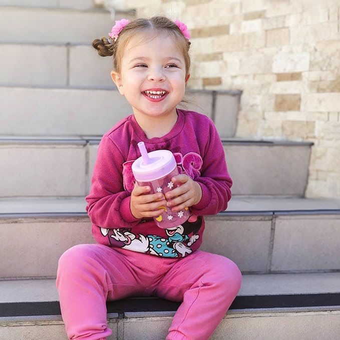 Zak Designs Kelso Toddler Cups For Travel or At Home, 15oz 2-Pack Durable Plastic Sippy Cups With Leak-Proof Design is Perfect For Kids (Sweet Berry, Lemon Zest)