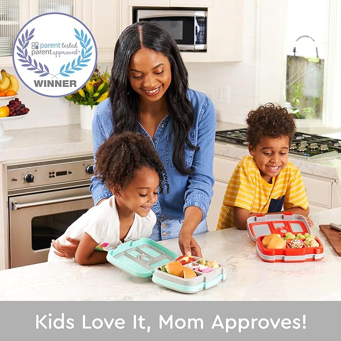 Bentgo Kids Prints Leak-Proof, 5-Compartment Bento-Style Kids Lunch Box - Ideal Portion Sizes for Ages 3-7, Durable, Drop-Proof, Dishwasher Safe, & PFAS & BPA-Free Materials (Puppy Love)