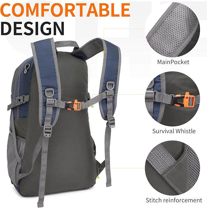 40L Hiking Backpack Lightweight Daypack Waterproof Travel Camping Backpack for Men Women Sport Packable