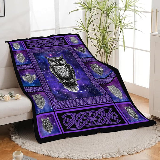 Owl Blanket Owl Throw Blanket Gifts for Women Girls Men Boys Kids Adults Super Soft Cozy Plush Fluffy Fuzzy Fleece Blanket Decor 60''X80''