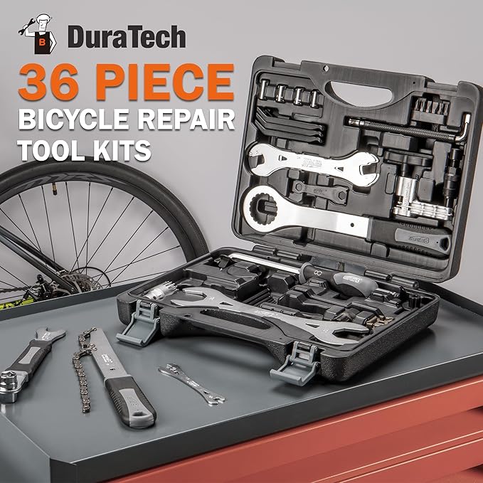 Bicycle Tool Set - Bike Repair Kit with Carry Case - Bike Maintenance Tools for Road Bikes and Mountain Bikes, Repairing Tyres, Brakes, Chains, Pedal, Crank Puller