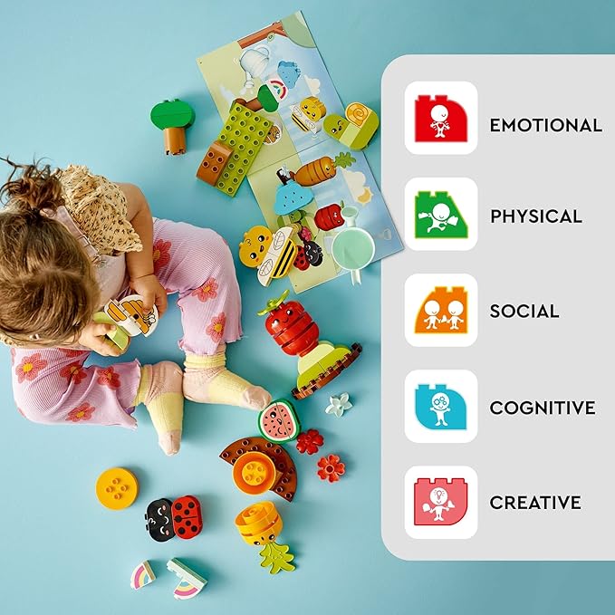 LEGO DUPLO My First Organic Garden Brick Box Building Toys - Stacking Blocks for Toddlers, Girls & Boys, Ages 1.5+ - Sensory Learning & Educational Toys for Fine Motor Skills - 10984