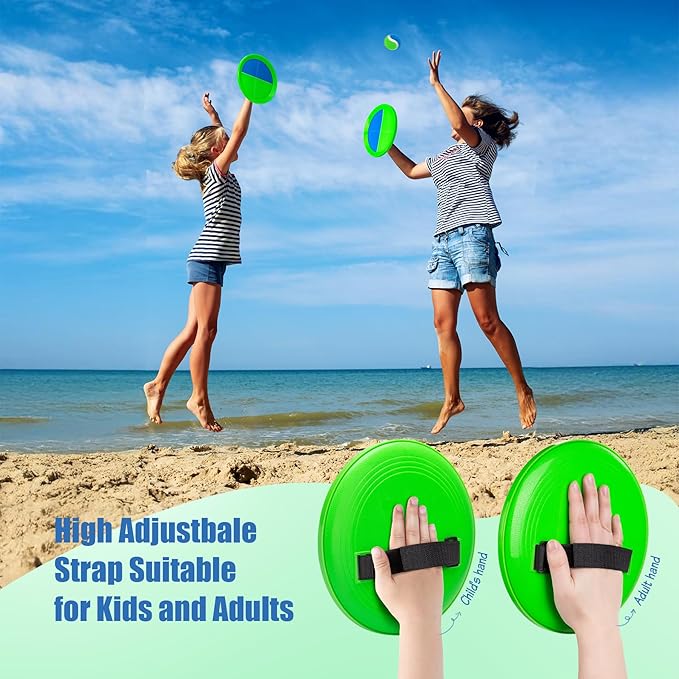 PlayZap Toss and Catch Ball Set Ultra Sturdy ABS - Family Games Christmas Stocking Stuffers Gift for Toddlers Kids Teens Boys Girls 3-5 5-8 8-13+ Yrs - Baseball Toys for Beach Pool Yard Outdoor 6 Pack