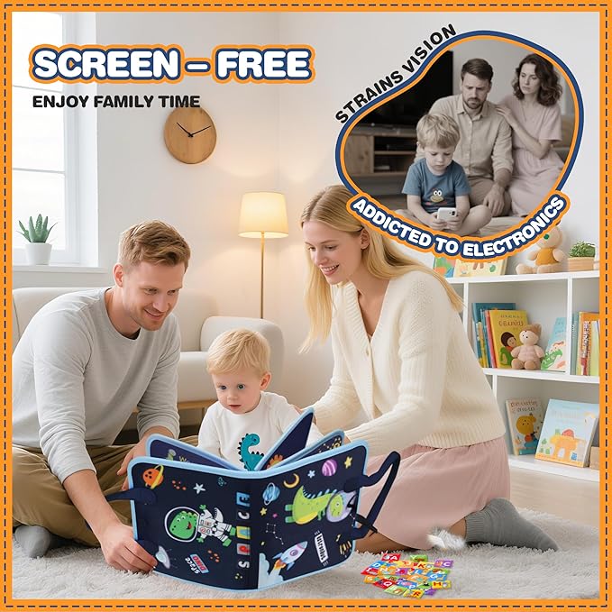 Toddler Busy Book, Montessori Busy Board, Activity Sensory Toys 2025 for Toddler Boys Christmas Birthday Gift, Educational Learning Quiet Book for Kids, Travel Toy for Airplane Car