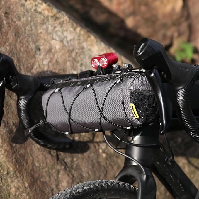 Bike Handlebar Bag Front Bike Bag 2.4Lbicycle handlebar bag with Shoulder Strap for Folding Road Mountain Bike (Gray)