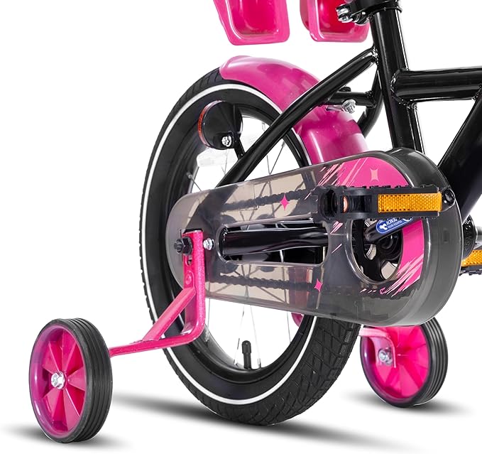 KEANO Zinnia 14 16 20 Inch Kids Bike for Girls Ages 3-10 Years, Girls' Bikes with Training Wheels, Streamers, Basket and Doll Seat, Children Bicycles