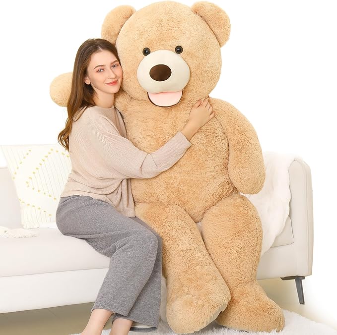 MorisMos Giant Teddy Bear Plush 5ft, Life Size Huge Brown Teddy Bears for Girlfriend Boyfriend, 5 Foot Large Big Stuffed Animal Gifts for Lover on Valentines, Anniversary, Birthday