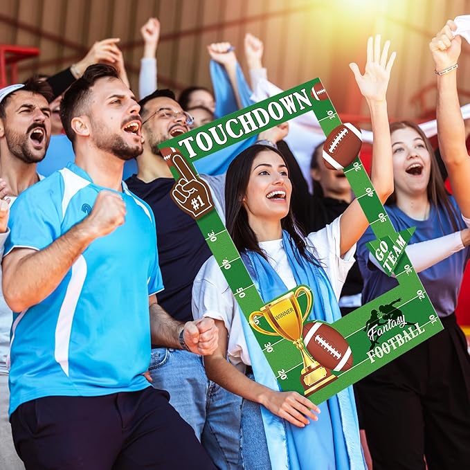 Football Photo Booth Props, Super Football Bowl Game Party Favors, Photo Frame Props for Sports Theme Party Decorations (Assembly Needed)