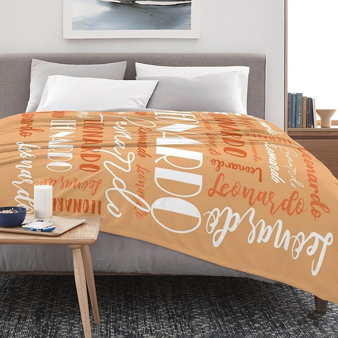 Name Blanket Personalized Blanket for Adult Kids Flannel Customize Throw Blanket Custom (Color 05, 60 x 80 Inches)