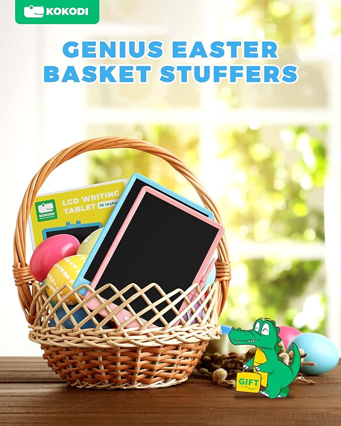 KOKODI LCD Writing Tablet, Gifts for 3 Years Old Boys and Girls，10 Inch Colorful Doodle Board Drawing Tablet, Erasable Reusable Electronic Drawing Pads, Educational and Learning Toys for Kids