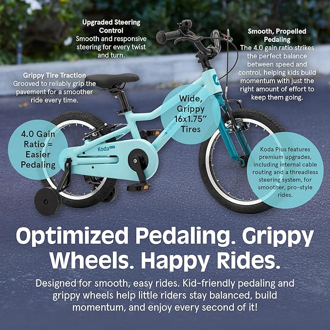 Retrospec Koda Plus Kids Bike for Boys & Girls Ages 4-6 Years - 16" Children's Bicycle, Adjustable Seat & Handlebars