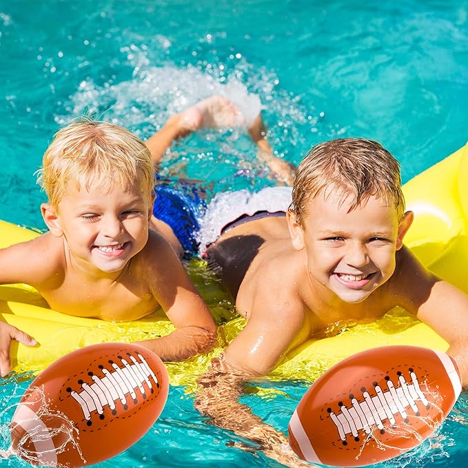 16 Inch Inflatable Football Blow Up Footballs Large Inflatable Football Beach Balls for Summer Pool Beach Party Favors Sports Games