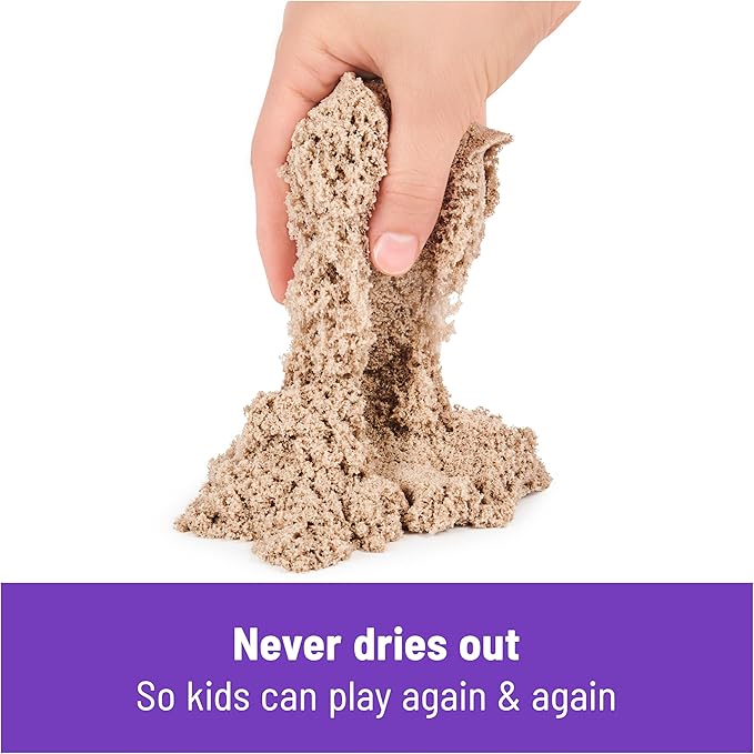 Kinetic Sand, Folding Sand Box with 2lbs Play Sand, 7 Molds & Tools, Storage Case, Sensory Toys, Holiday Gifts & Stocking Stuffers for Kids Ages 3 and up