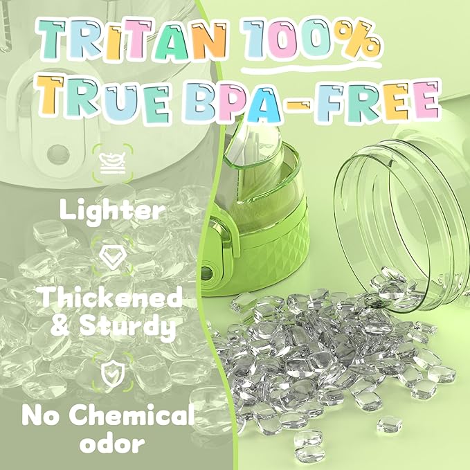 OLDLEY 17oz Kids Motivational Water Bottle, Leak-Proof Tritan BPA-Free, Reusable for School Girls & Boys, Silicone Straw, Parrott Green