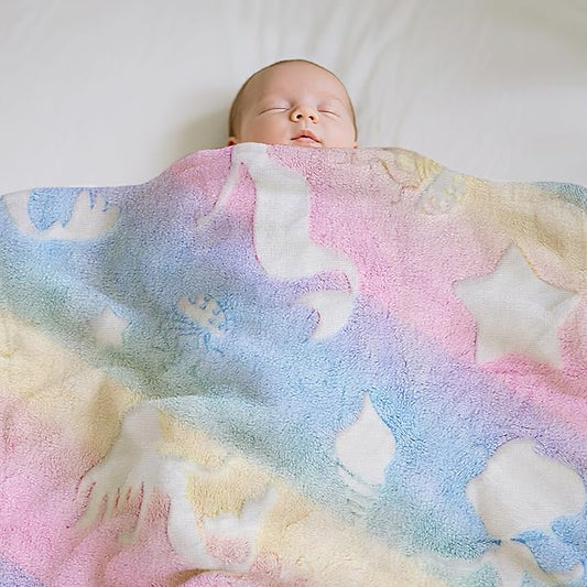 Softan Kids Throw Blanket for Boys and Girls Soft Cozy Flannel, Cute Blanket for Sofa Couch Bed, Christmas Birthday Gift for Kids Toddler，Jellyfish 30x40 Inch