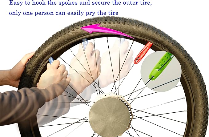 TTVVDS 5 Pack Ultra Strong Bike Tire Levers, Premium Plastic Bicycle Tire Lever Tyre, Professional Tire Changing Tool for All Bike Tires, Includes 5 Colors