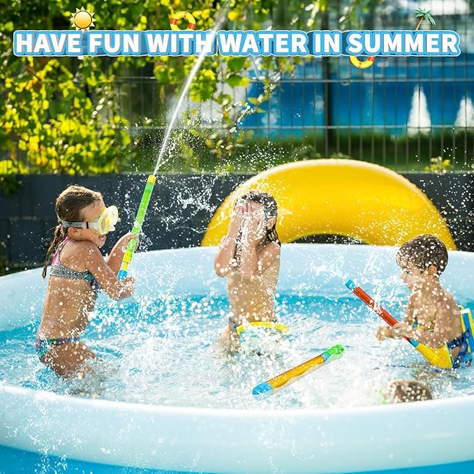 Water Blaster Toy - 16.5'' Bulk Squirt Gun Pool Toys for Kids & Adults, 6 PCS Water Soaker Guns for Outdoor Swimming Pool Beach Summer Party Games