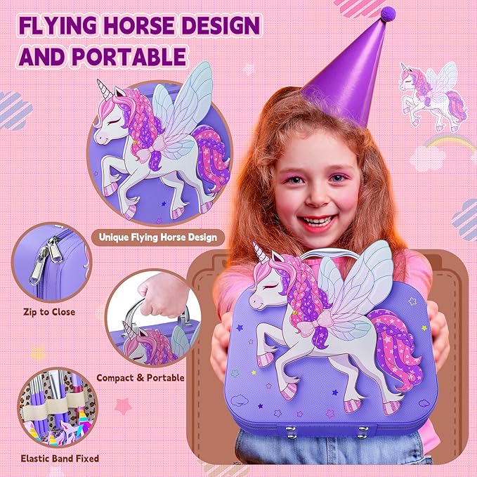 Kids Makeup Kit for Girls - Girls Makeup Kit Toys, Real Washable Cosmetic Set with Storage Case, Kids Play Makeup Set for Christmas Birthday Gift 3 4 5 6 8 10 11 12+ Years Old, Purple
