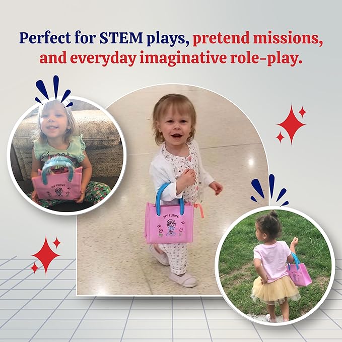 Dress-Up-America Toddler Purse - Pretend Play Purse for Kids - Little Girls Pretend Play Toys | Ages 1, 2, 3 Years Old - My First for Birthdays | Gifts | Party | Christmas