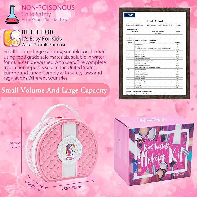 Kids Makeup Sets for Girls Toys - Washable Makeup for Kids with Mirror, Real Dressing Table with Stand, Princess Play Makeup Kit Perfect for 3 4 5 6 7 8-12 Year Old Girls Birthday & Christmas