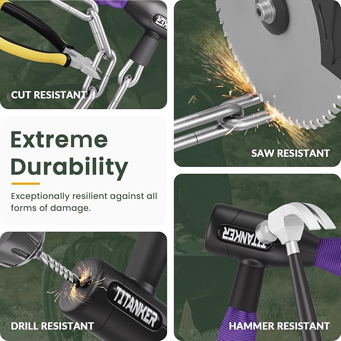 Titanker Bike Chain Lock with Keys, 3.3 Feet Security Heavy Duty Anti-Theft Bicycle Chain Locks for Bike, Motorcycle, Bicycle, Door, Gate, Fence, Grill (6mm, 8mm, 10mm Thick Chain)