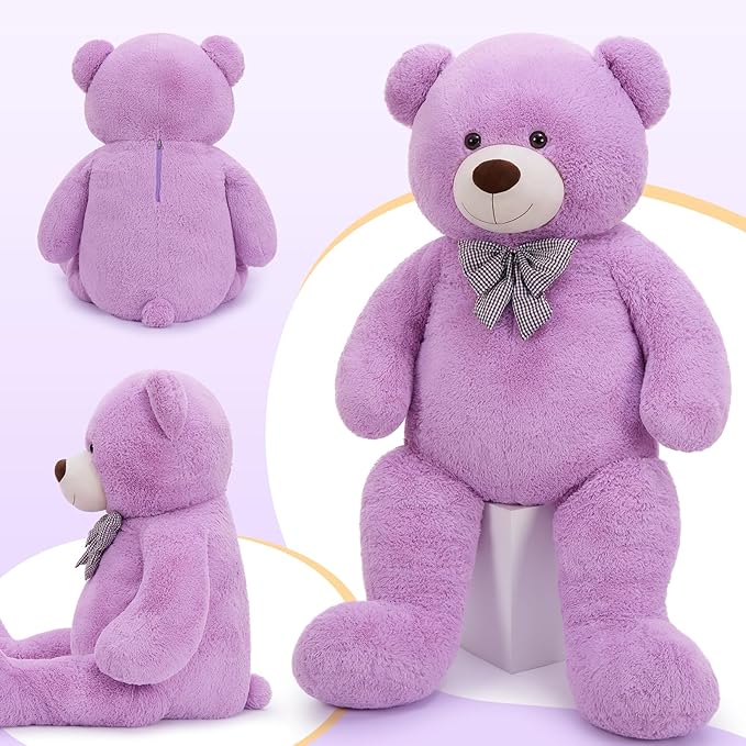 MaoGoLan Big Teddy Bear 6 Feet,Life Size Huge Teddy Bear Plush Stuffed Animal,Adorable and Soft Purple Teddy Bear Gift for Christmas,Valentines,Birthday,or Long Distance