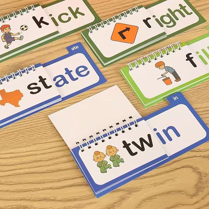 30 Read and Rhyme Flip Books Letter Sounds Flash Cards Flip Books Interactive Reading Flash Cards