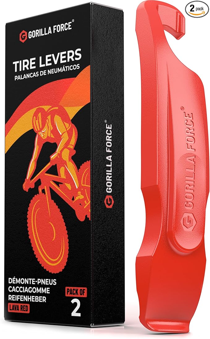 Gorilla Force Ultra Strong Bike Tire Levers | 2 Pack | Lava Red