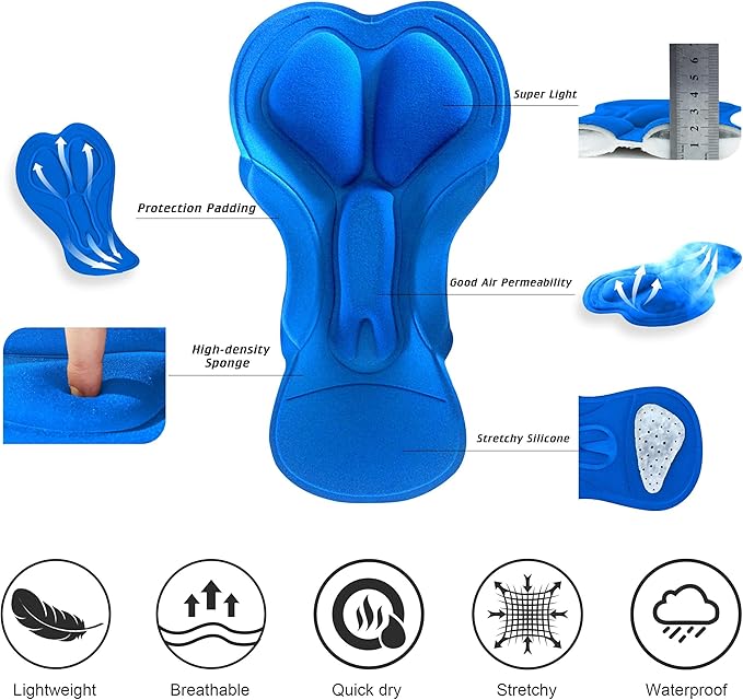 Men's Mountain Bike Shorts 3D Padded Bicycle Biking Shorts Quick Dry Lightweight MTB Cycling Shorts