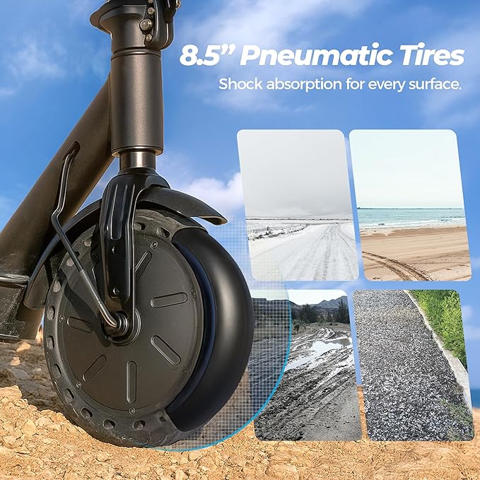 Electric Scooters - 500W/1000W/1500W Peak Motor Electric Scooter Adults, 18/28 Max MPH, 21/25/28 Miles Range, 8.5’’/9.3‘’/10‘’ Tire, Portable& Foldable Commuting E-Scooter