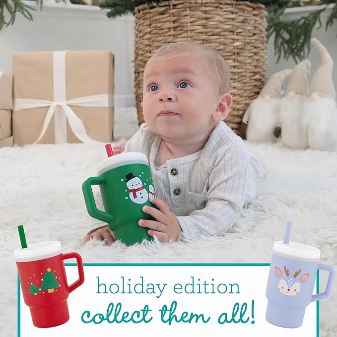 Infantino My 1st Tumbler, Silicone Sippy Cup with Straw & Handle, Spill-Resistant Baby Cup for On-the-Go, BPA-Free Transition Bottle