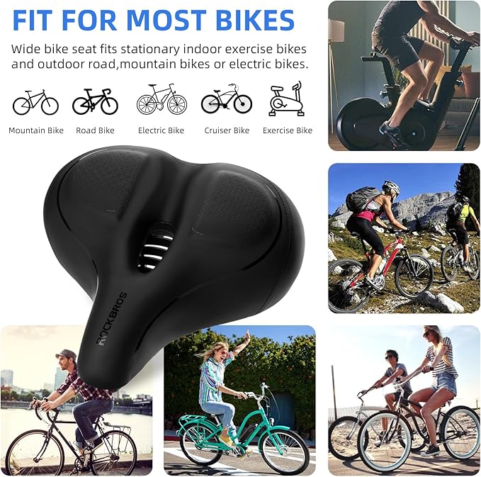 ROCKBROS Oversized Bike Seat for Peloton Bike/Bike+ Seat Replacement Wide Comfortable Bike Seat Cushion Exercise Bike Seat