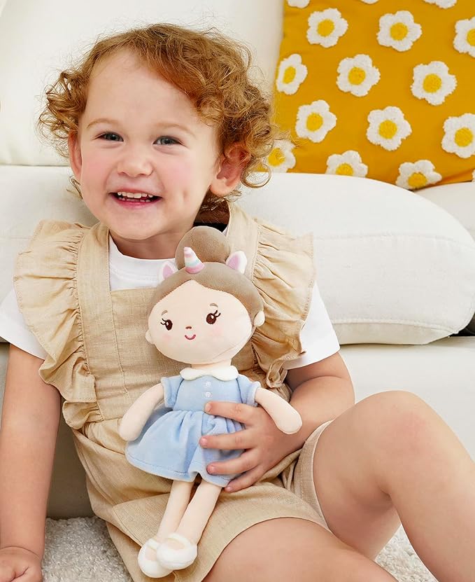 GAGAKU Soft Plush Baby Doll for Girls (12") - My First Baby Doll Gift for Girls, Toddlers & Infants, Machine Washable Rag Doll Toy - Sweet Dream Girl