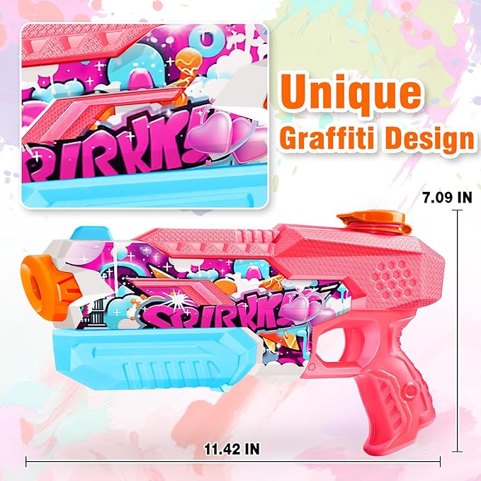 Water Gun for Adults Kids: 600CC 4 Pack Squirt Blasters Super Water Guns for Adults Kids,Water Gun Outdoor Toys High Capacity Summer Soaker for Swimming Pool Beach Fighting, Long Shooting Distance