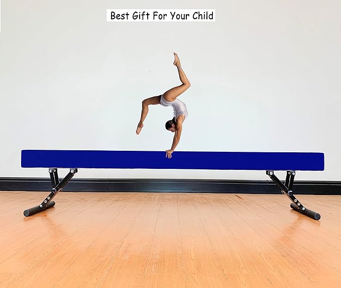 Adjustable Balance Beam 8 ft Gymnastic Beam Adjustable Height for Kids and Teenage of All Gymnastic Levels, Gymnastic Training Beam Gymnastic Equipment for Athlete Home and Gym Club Use