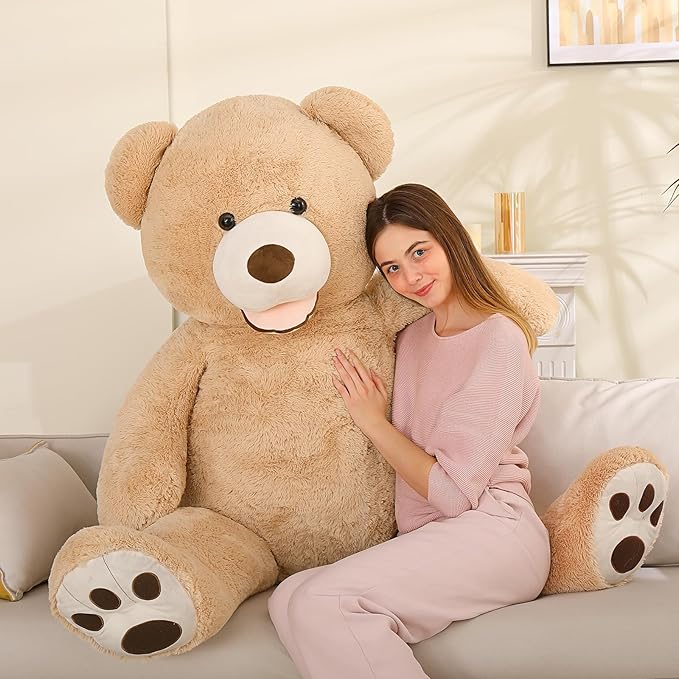 MaoGoLan Giant Teddy Bear 5 Feet Stuffed Animal, Brown Valentines Big Teddy Bear Plush for Girlfriend Boyfriend, Soft and Fluffy Life Size Teddy Bear Gift for Baby Shower