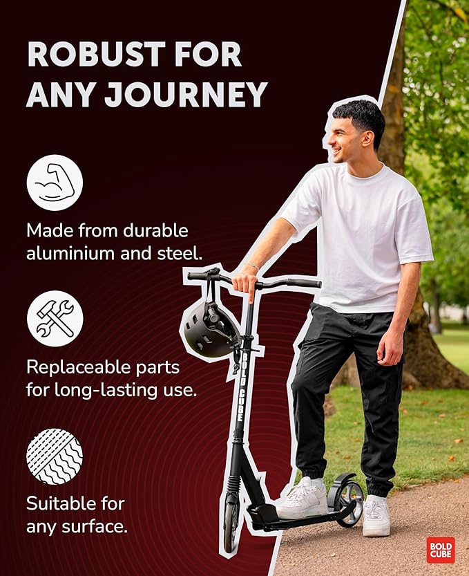 Big 2 Wheeler | Scooter for Kids & Teens Ages 7+ Years | Play & Commute | Front Suspension Fit with 200MM Wheels | Height Adjustable 86 to 111 cm