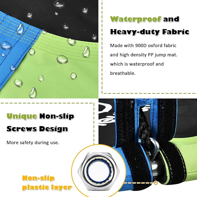 43 Inch Tree Swing, Saucer Swing Sets for Kids, Come with 360 Degree Swivel and Adjustable Hanging Strap, Green and Blue