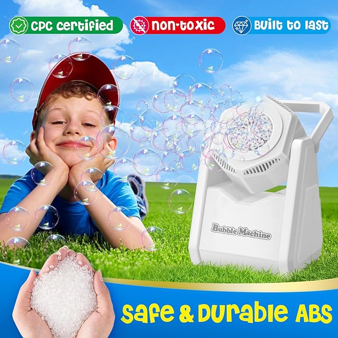 Bubble Machine for Kids, Automatic Bubbles Blower Maker Outdoor Outside Toys for Toddlers Age, Toys for 3 4 5 6 7 8 Years Old Boys Girls, Gift for Party Wedding Birthday