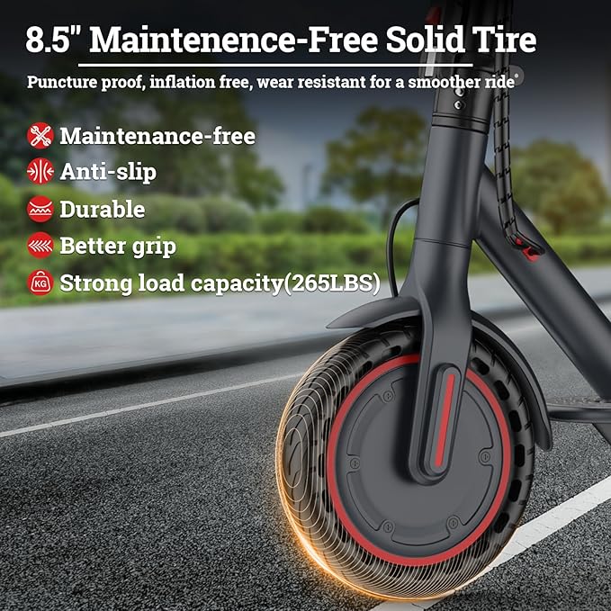 Electric Scooter - 8.5"/10" Solid Tire, Powerful 350W/500W Motor, Top Speed 19 MPH, Max 16-22 Miles Ranges, Load 265LBS, Aluminum Alloy Frame Foldable Commuting Escooter for Adults & Teens
