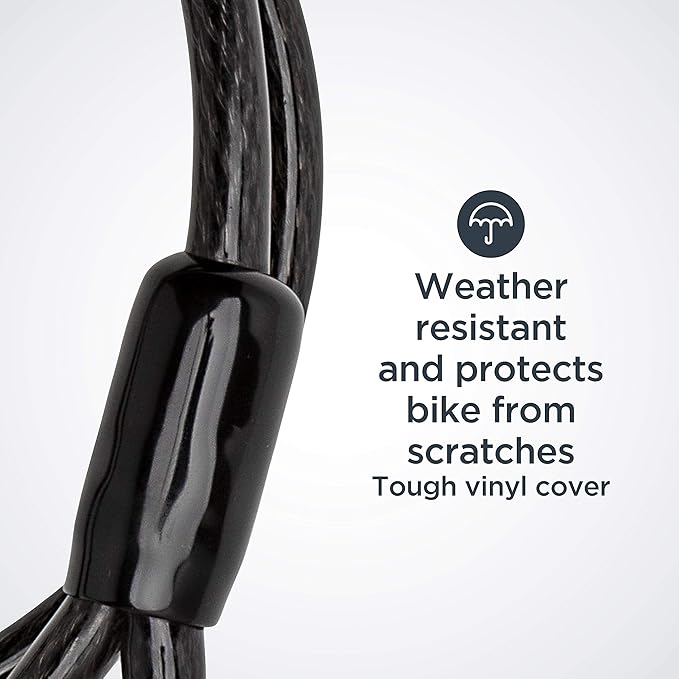 Schwinn Bike Max U-Lock with Double Crimped Cable, 2 Keys Included, 4 feet x 10mm Anti Theft Bicycle Lock, Security Level 5