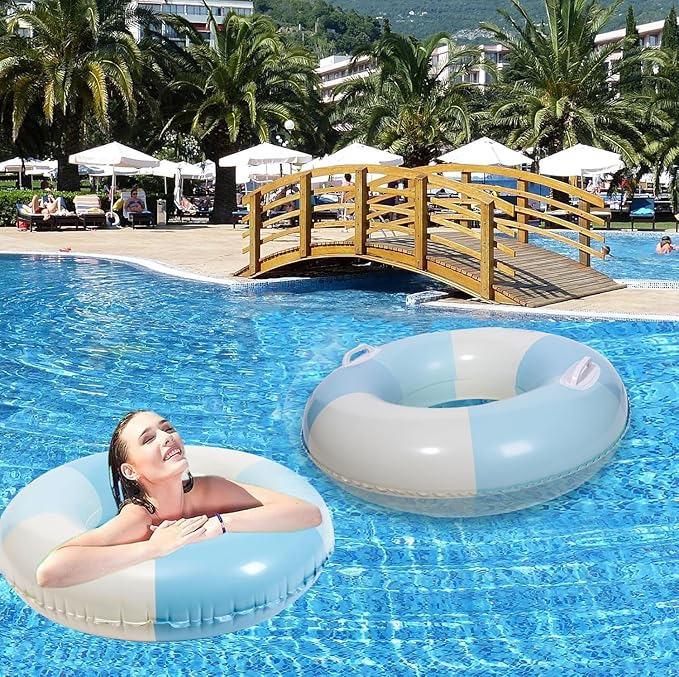 Swimming Pool Tubes-2PCS Inflatable Pool Floats for Adult Swim Ring Pool Floaties Inflatable Swimming Pool Raft Party Water Summer Beach Lounger Float Party Supplies