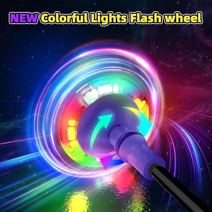 Ankle Skip Ball for Kids, Foldable Skip Ball with Colorful Flash Wheel, Indoor & Outside Game Toys, Christmas Birthday Gifts Toys for Girls and Boys Age 4 5 6 7 8 9 10 Years Old