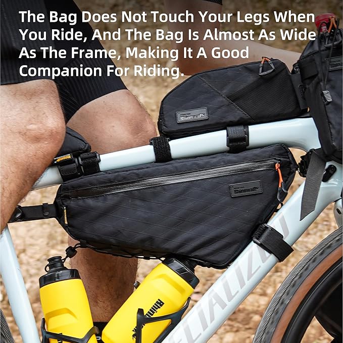 Bicycle Frame Bag Bike Triangle Bag Waterproof Bike Bag 1.7L with Dual Side Mesh Pockets for MTB Road Bike Cycling Commuting and Outdoor Adventures