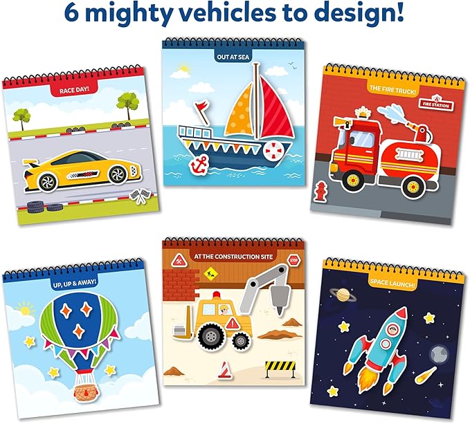 Skillmatics Reusable Sticker Activity Book - Peelies, 100+ Reusable Stickers, 6 Pictures, Mess-Free Fun for Kids, Creative Play & Travel Toy, Gifts for Boys & Girls Ages 3, 4, 5, 6, 7