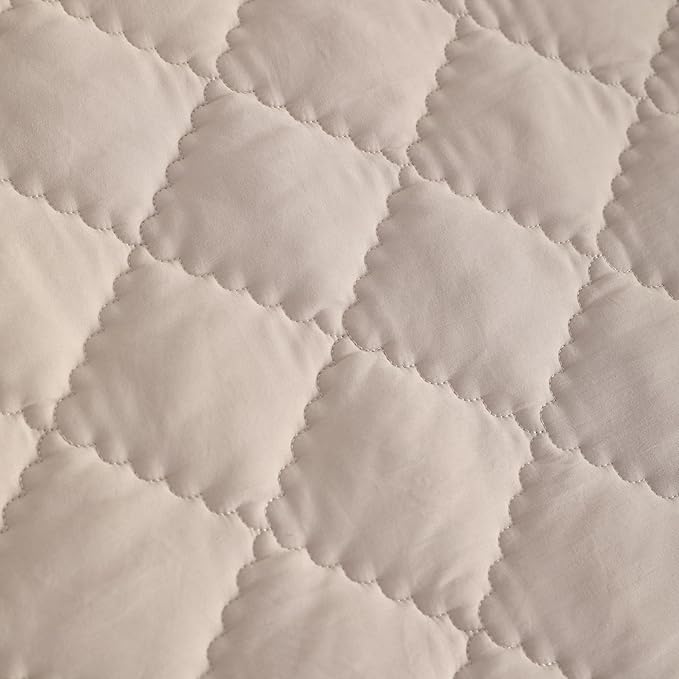 NTBAY Down Alternative Oversized Toddler Comforter, Super Soft and Warm Solid Color Baby Crib Quilted Blanket, 43x60 inches, Taupe